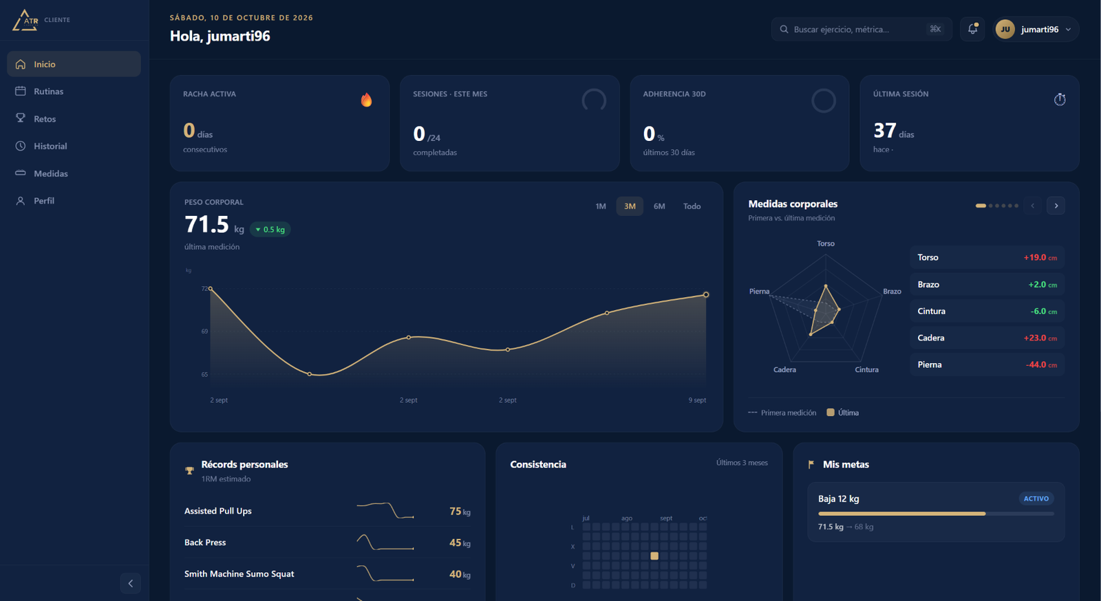 Captura de la app de Above the rest en escritorio
